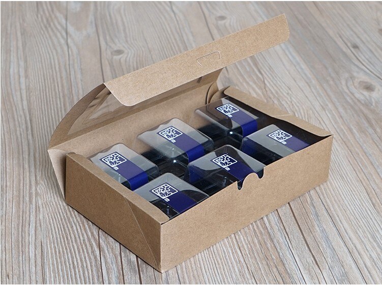 50 Stuks Mini Kraft Papieren Doos Met Venster Aanwezig Verpakking Doos Traktatie Doos Voor Zelfgemaakte Zeep Traktatie Bak