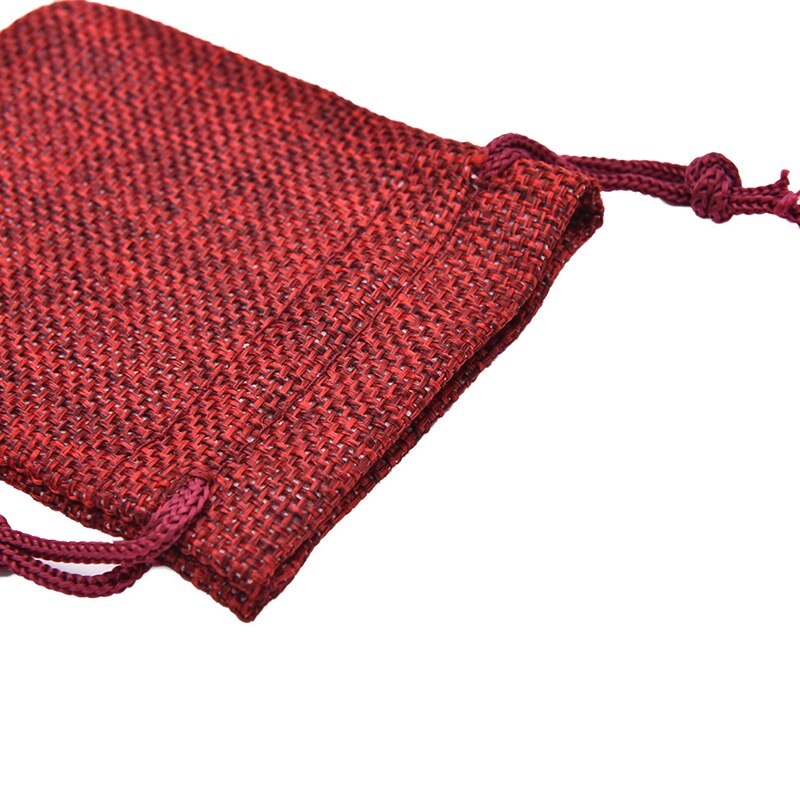 10*14Cm Linnen Hessische Sack Sieraden Pouch Koord Zakken Koord Zakken 10 Stuks