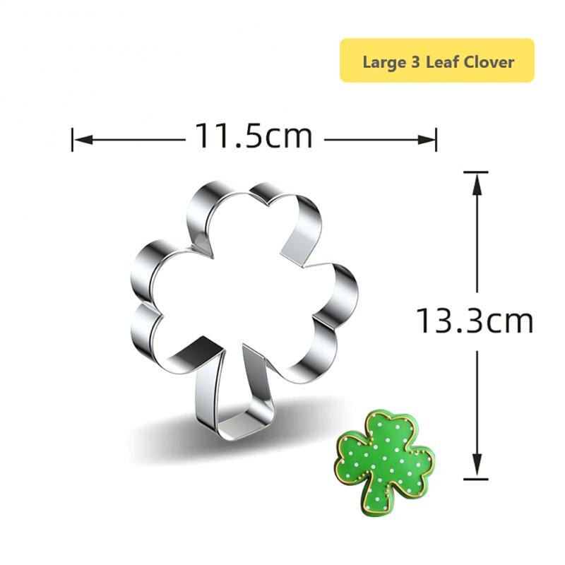 Stainless Steel Four Leaf Clover Shamrock Cookie Cutter St. Patrick&#39;s Day Biscuit Bread Molds Cookie Tools Bakeware Kitchen: 03