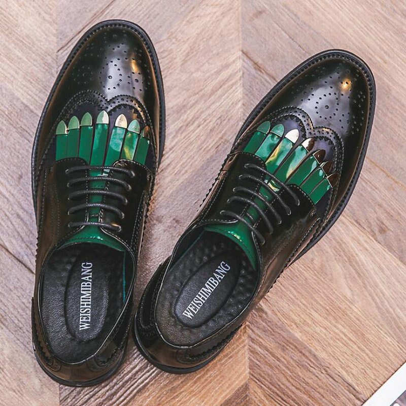 Mannen Formele Patchwork Schoen Pu Lederen Casual Man Brogue Dress Schoenen Bruiloft Schoenen A57-10: 43