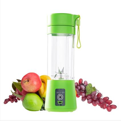 400ml Portable Juice Blender USB Juicer Cup Multi-function Fruit Mixer Six Blade Mixing Machine Smoothies Baby Food: Green