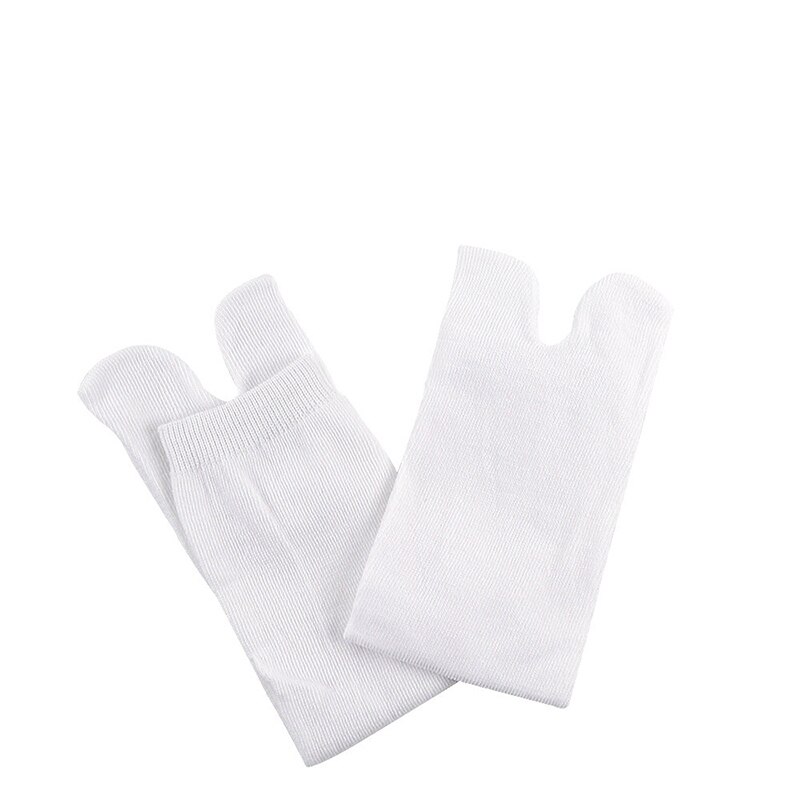 Japanske tabi-tå sokker mænd kvinder bambus fiber deodorant åndbare sokker med separate tæer kimono flip flop sokker: M01- hvide