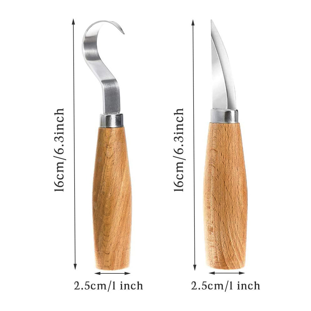 Wood Carving Knife Chisel Hook Knife Carving Tools Ergonomic Woodworking Spoon Durable Crooked Beginners Sculptural