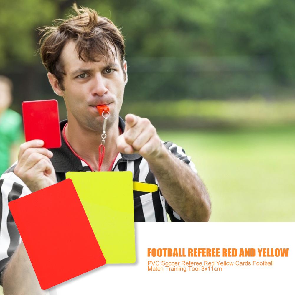 2pcs PVC Soccer Match Referee Red Yellow Cards Team Entertainment Football Match Training Tool Soccer Sport Supplies Outdoor Use