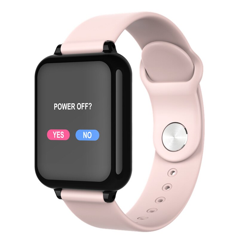 B57 tela colorida inteligente display freqüência cardíaca pressão arterial esportes pulseira ip67 à prova dip67 água informação push watch: Pink