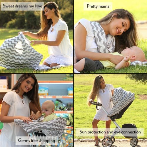Couverture de siège de voiture 2 en 1 pour bébé, écharpe d'allaitement, tablier, châle