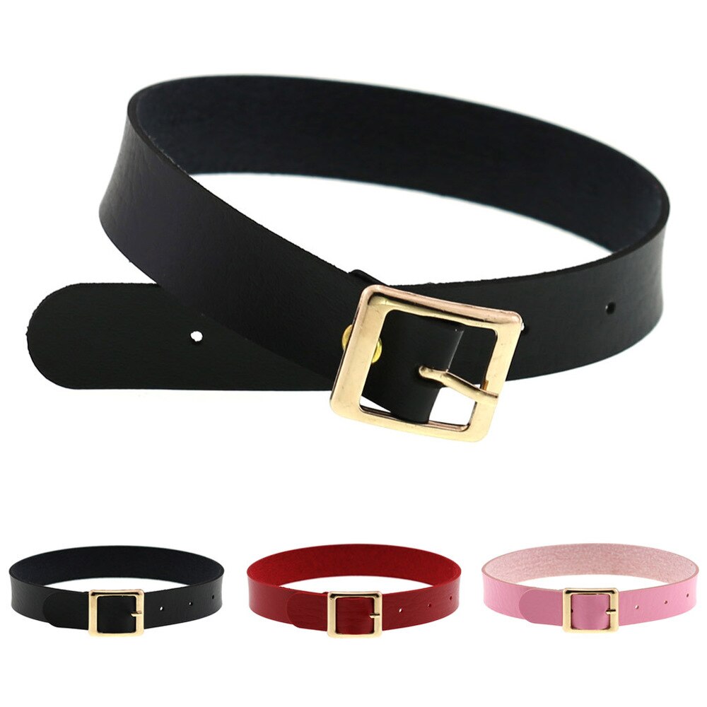 Gothic Choker Necklace - PU Leather - Heart Pendant - Adjustable 30-38cm - Women Accessories