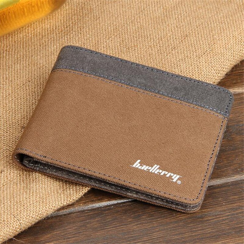 Portemonnee Man Creditcardhouder Canvas Mannen Business Casual Voor Man Purse Korte Broekzak Rits Maschio Portafoglio