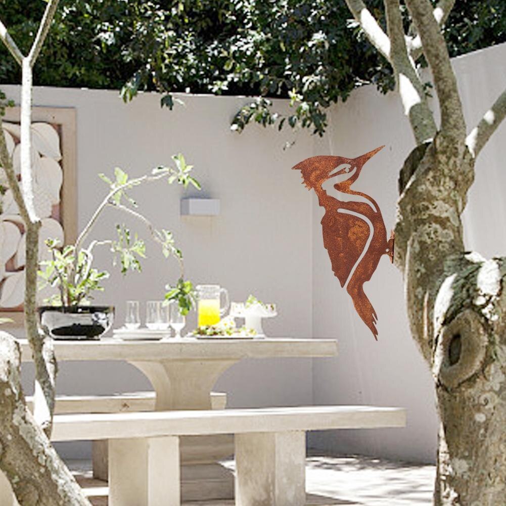 Picchio arrugginito decorazione per uccelli sagoma di uccelli in metallo decorazioni da giardino creativo in ferro battuto decorazioni per interni per interni simpatico giardino toria