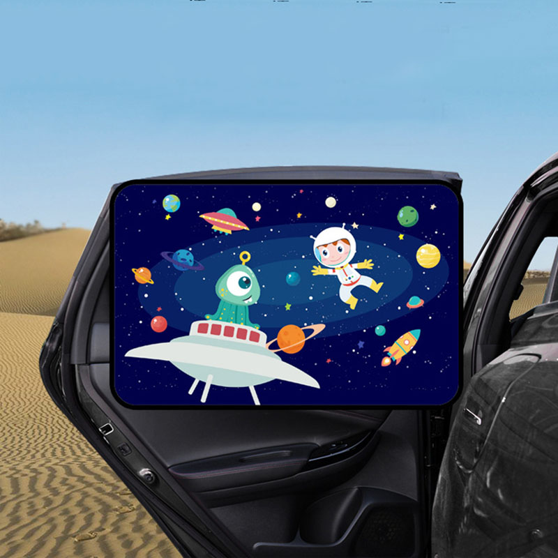 Cortinas Magnéticas para ventana lateral de coche, parasol ajustable con de animales, para Estilismo de coche