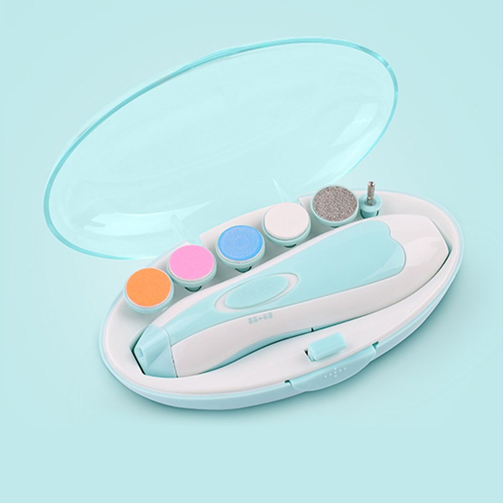 Elektrische baby nagelknipper, kinderschaar, baby nagelverzorging, veilige nagelknipper, snijder voor baby's, elektrische nagelpolijsters, manicure: Blauw