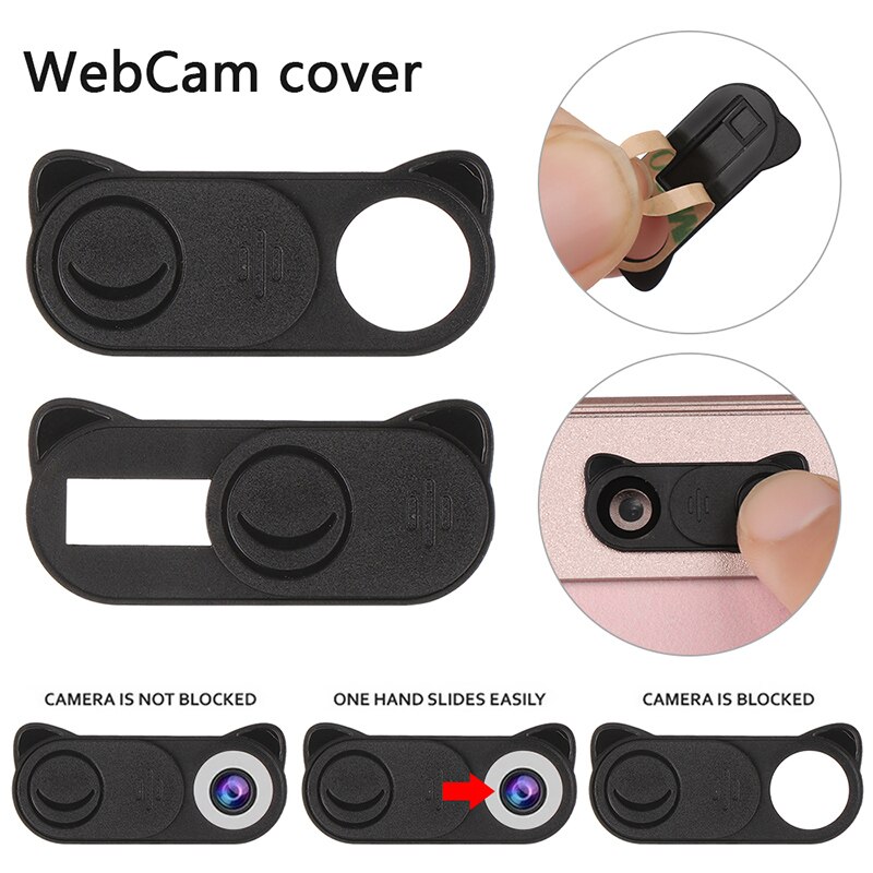 Laptop Plastic Camera Cover Telefoon Lens Sticker Voor Apple Iphone Samsung Xiaomi Kat Hoofd Privacy Slider