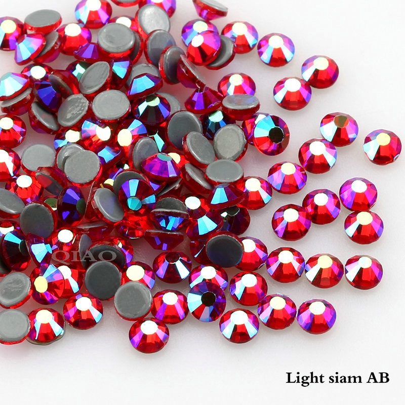 QIAO Licht Siam AB Hotfix Steentjes Voor Kleding Wedding Kledingstuk Platte Achterkant Fix Kristallen Strass Accessoires