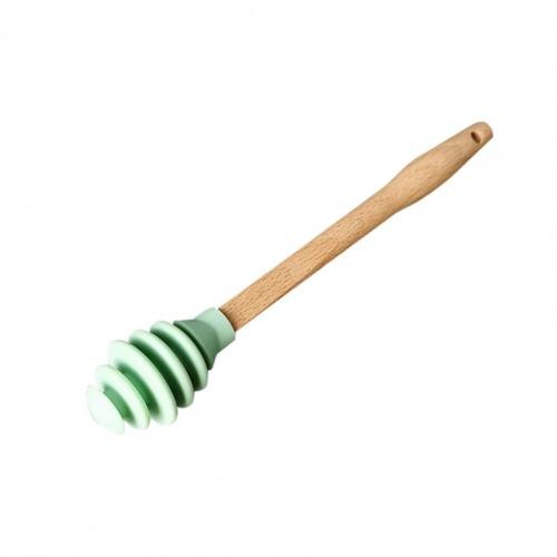Silicone Honey Sugar Mixing Stick Long Handle Durable Honey Dipper for Kitchen Drink Stirrer Tea Supplies Bar Serving Tools: Green