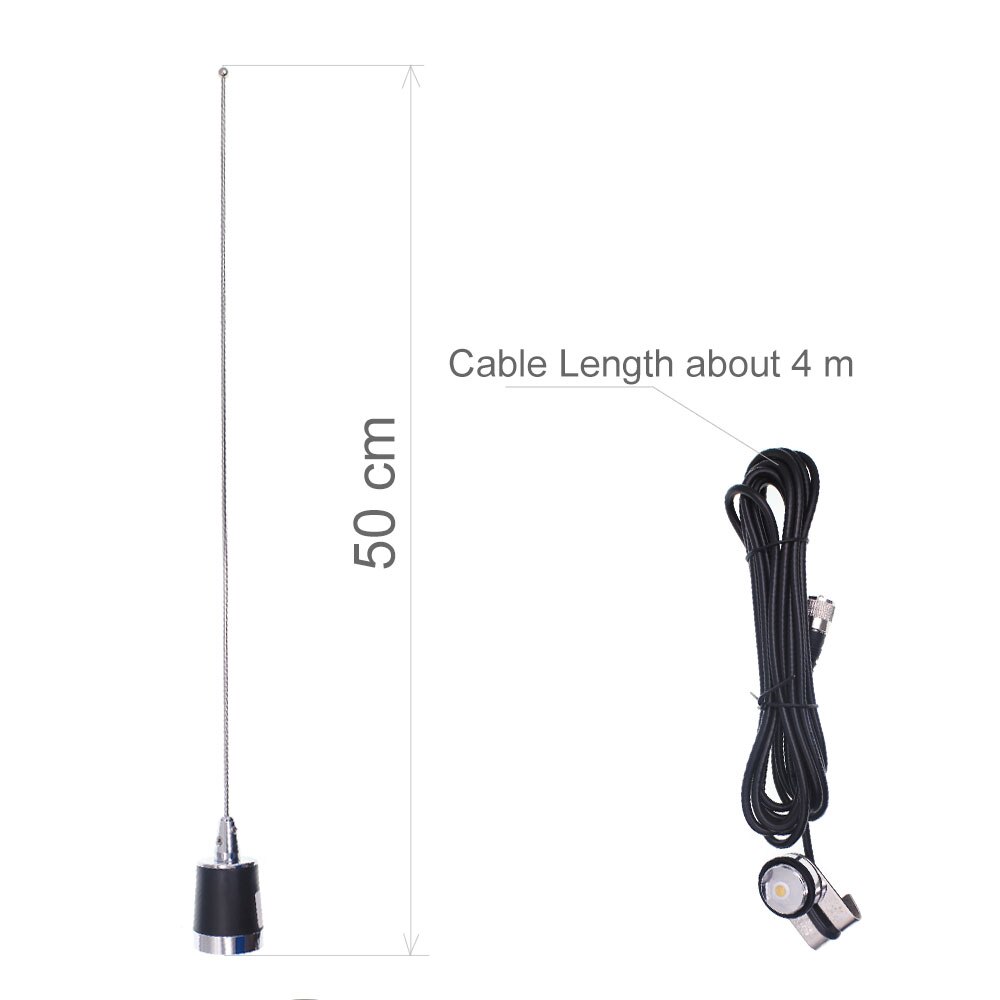 144/430MHz Dual Band NMO Mobile Radio Antenna 2.5 / 5.0 dBi with 4.2M / RG58AU Feeder Cable for BJ-218 BJ-318 KT-8900D KT-8900