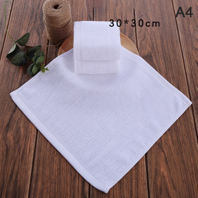 Zachte Witte Goedkope Gezicht Handdoek Kleine Handdoeken Vierkante Witte Keuken Handdoek Hotel Restaurant Kleuterschool Katoenen Handdoek: A4