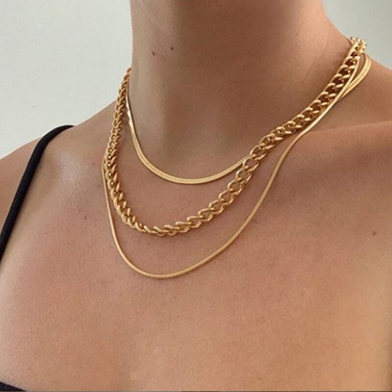 17KM Gold Splitter Herz Anhänger Halsketten Kragen Vintage Chunky Kette Halskette für Frauen Schmuck Besten Freund