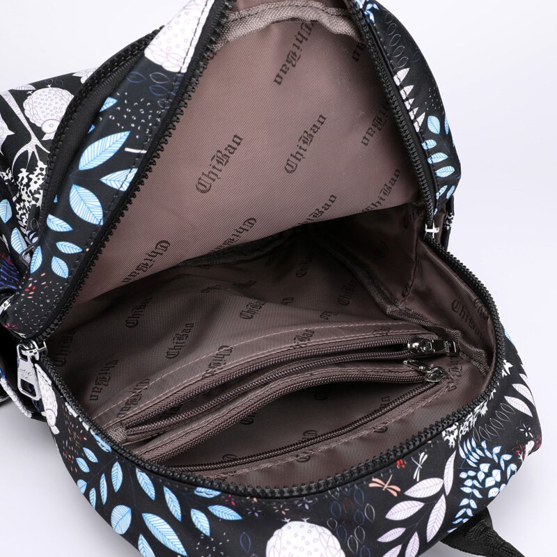 Vento-mochila de viaje para mujer, bolso de hombro de nailon resistente al agua, escolar, suave, con letras,