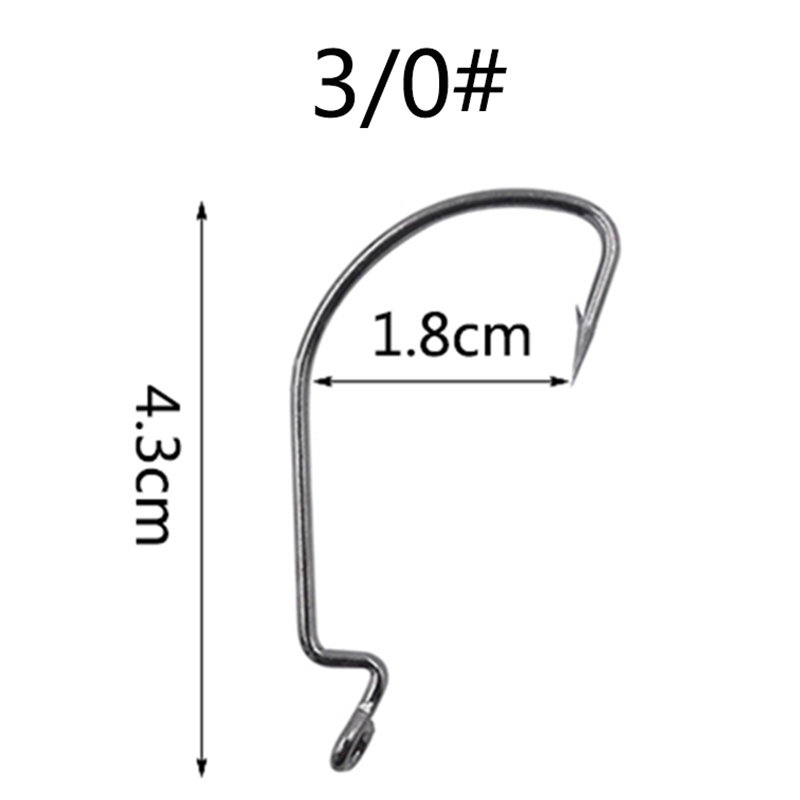 10 sztuk/partia połowów miękkie Robak haki wysoki węgiel stal szeroki Super Zamek haczyki rybackie przynęty Softjerk haki 6 #-4/0 # wędkarskiego: 3-0