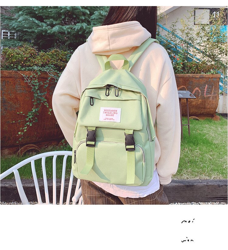 Women Girls School Bag Letter Printed Casual Backpack Mini Rucksack Purse Travel Handbag: 2