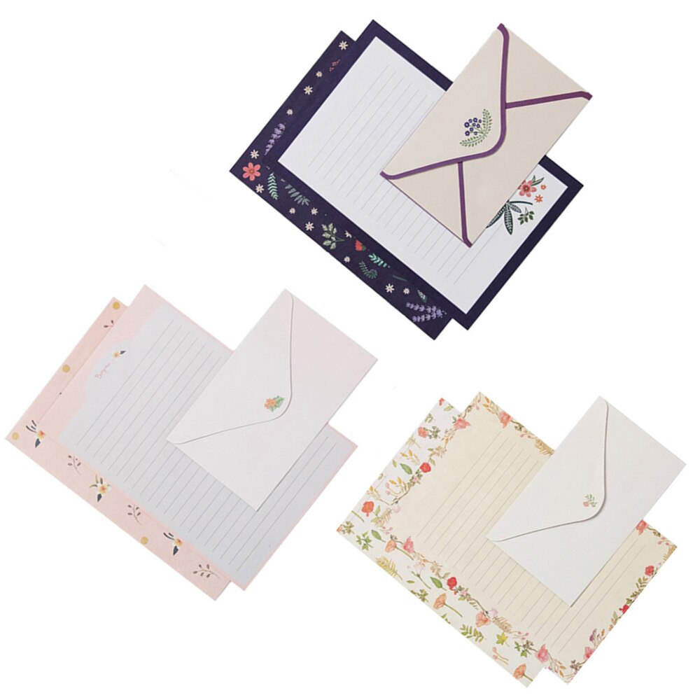 6 Sets of Beautiful Printing Smooth Simple Colorful Letter Papers Flower Writing Papers Flower Letter Papers