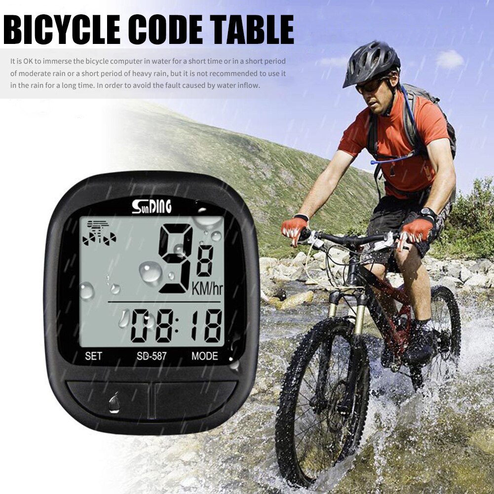 LCD Display Digital Wireless Speed Meter Cycling Speedometer Bike Computer With Waterproof Bicycle Odometer Speedometer Cycling
