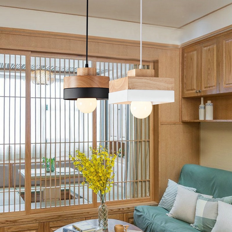 Nordisk geometrisk moderne interiør dekoration lysarmatur loft soveværelse køkken spisestue jern led træ loft lysekrone