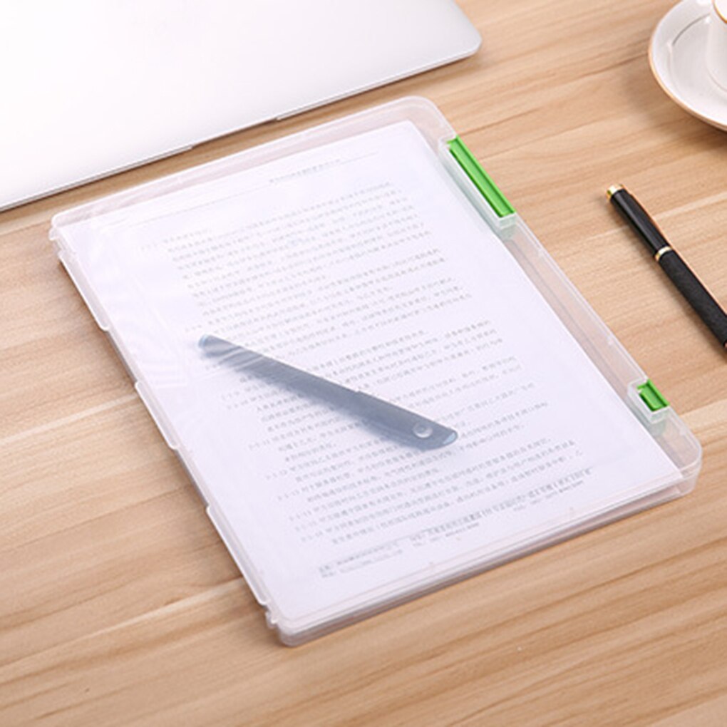 Practical A4 Transparent File Storage Box Clear Plastic Document Cases Desk Paper Organizers