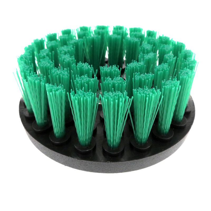 4/5/6- tommers hulbor rengjøringsbørste  m10- tråds kraftskrubb for lær, plast, tremøbler, bad, bilinteriør: M / Grønn