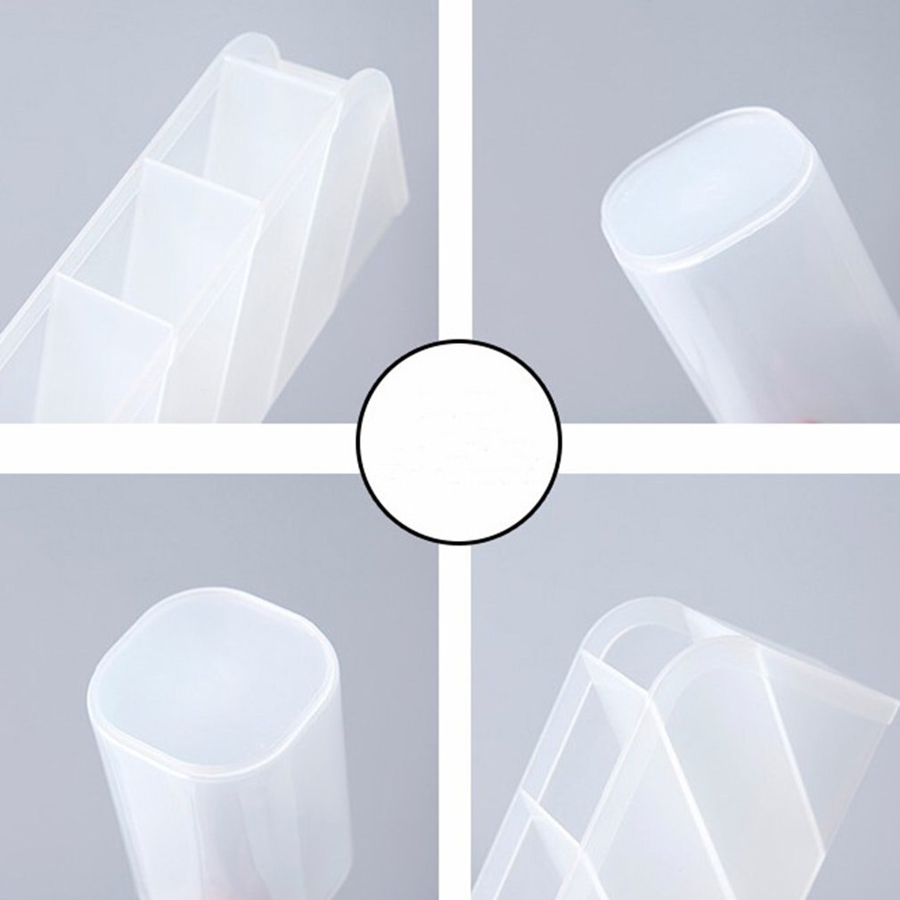 Multifunctional 4 Grid Desktop Organizer Pen Holder Makeup Storage Box School Office Accessories Stationery