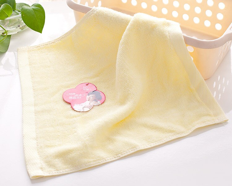 30*30Cm Bamboe Cellulose Kleur Vierkante Handdoek Reclame Water Absorberende Kinderen Gezicht Handdoek: yellow
