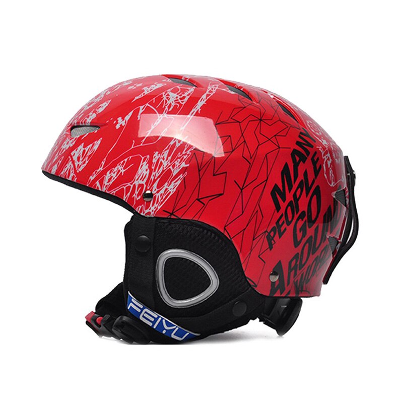 Ski Helm Kids Winter Veiligheid Sneeuw Helm Kind Skateboard Skiën Snowboard Helm 47-56 Cm: Rood / S(47-53cm)