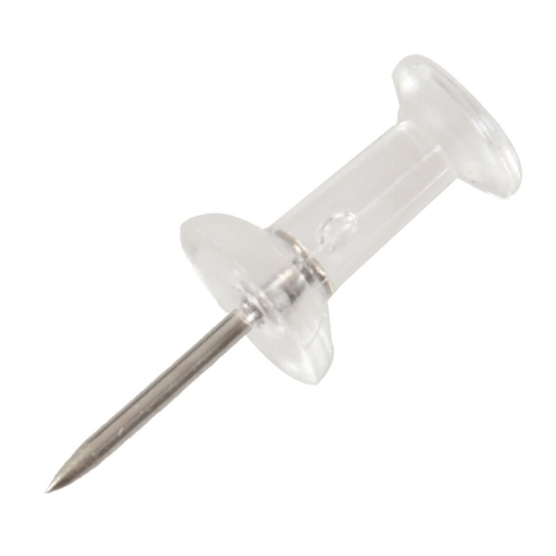 100 Pcs Push Pin Thumb Tack Clear Color 3/8inch Drawing Cork Board Office Pushpin