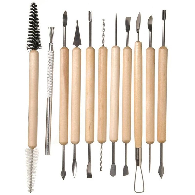 11pcs Clay Sculpting Kit Sculpt Pottery Shapers Carved Tools Smoothing Polymer Modeling Tool Ceramic Perfect Wax Carving: Default Title