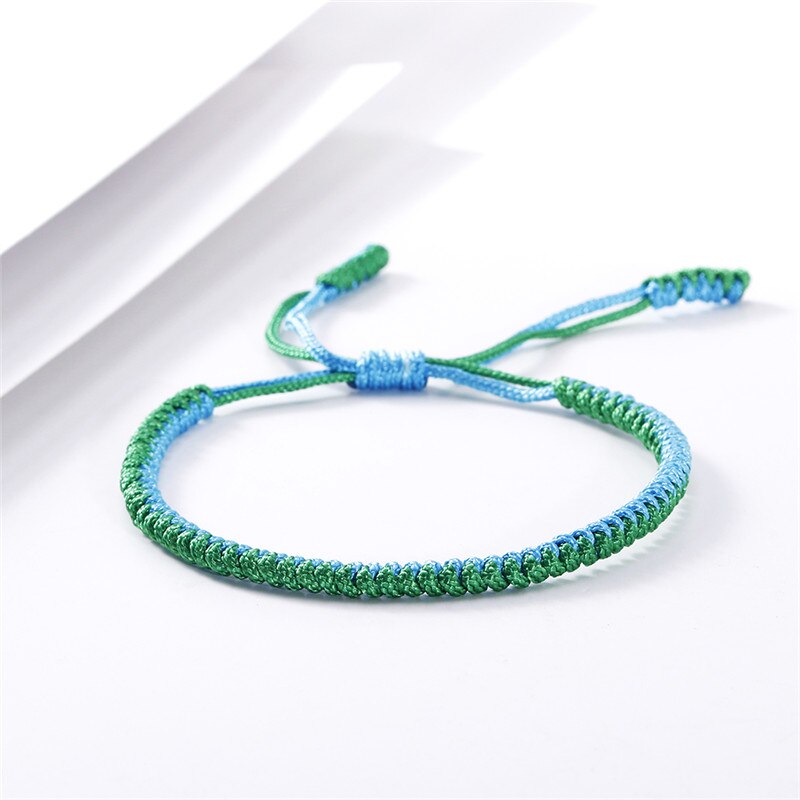 35 farben Tibetischen Buddhistischen Geflochtenen Seil Knoten Armbinde Charme Handgemachte Glück Weben Gewinde Armreifen Für Frauen Männer Modeschmuck