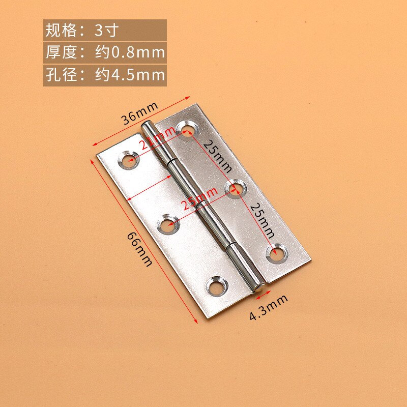 20 Pcs Small Cabinet Door Stainless Steel Flat Open Mini Mini Hinge 1 Inch 2 Inch 3 Inch Hinged Door and Window Hinge Hinge Box: 3-inch   6 holes