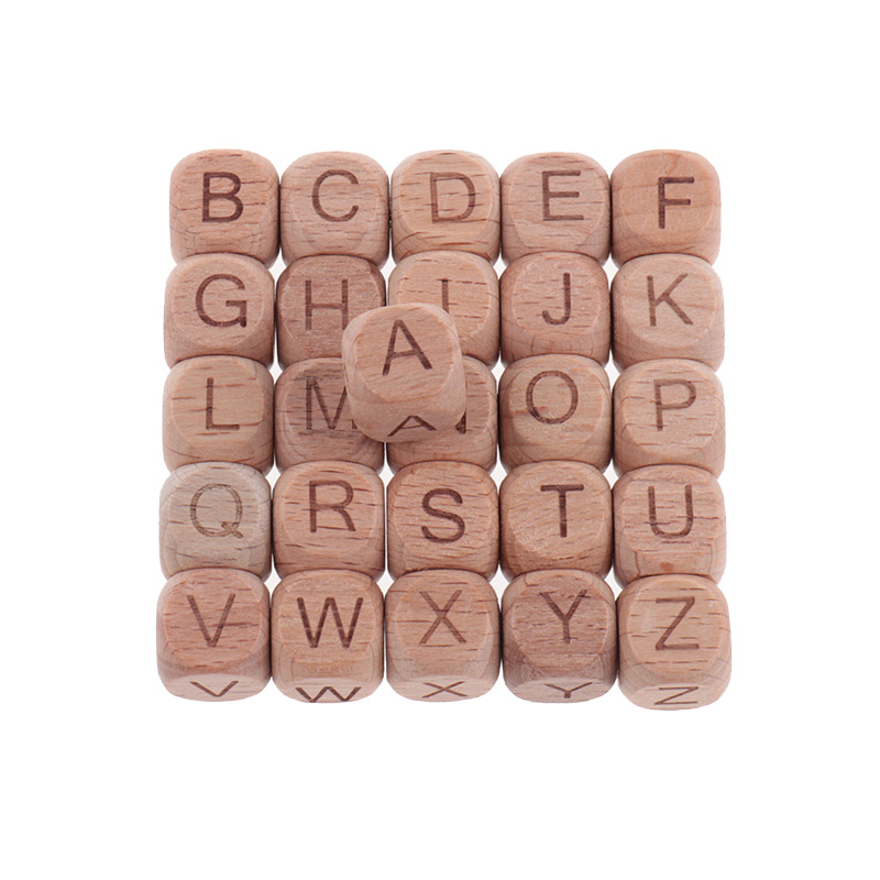 100 Stuks Engels Beuken Hout Letters Kralen 12Mm Alfabet Kraal Voor Sieraden Maken Diy Armbanden Ketting Sieraden Accessoires