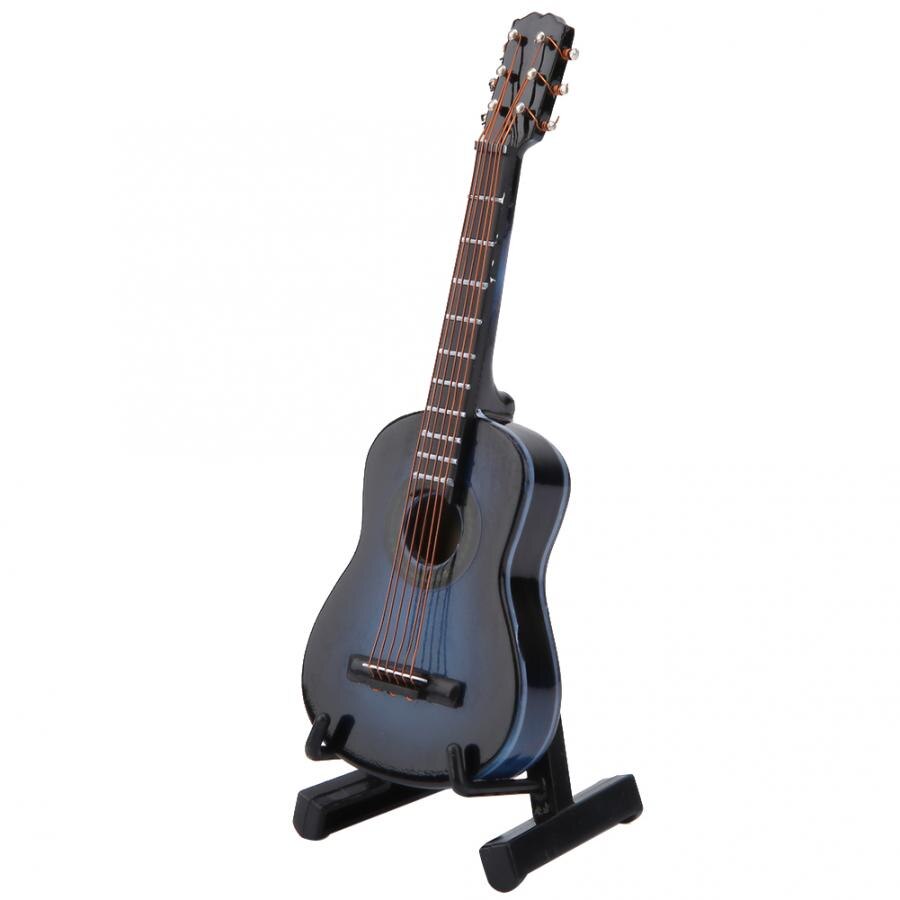 4 Styles Miniature Wooden Guitar Model Display Mini Musical Ornaments Craft Music Instrument Education Toys Guitar Preamp Tuner