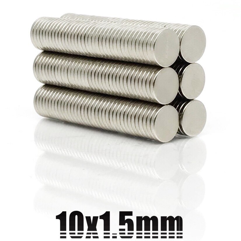 50 Stuks Ronde Magneet 10X1 10X2 10X3 10X4 10X5 10X8 10X10 Mm Neodymium Magneet Permanente Ndfeb Super Sterke Krachtige Magneten 10X2: 10x1.5(50Pcs)