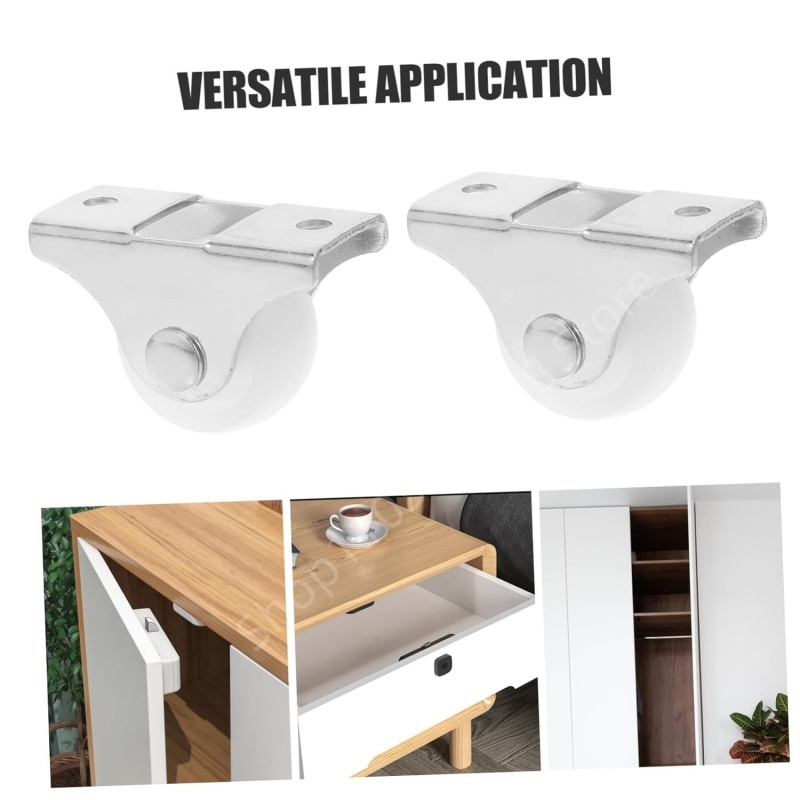 Ruedas para muebles de 1 pulgada, rueda unidireccional silenciosa blanca, muebles de ruedas de plástico fuertes para cajón de carrito, accesorios de Hardware, 4/8/16 Uds.