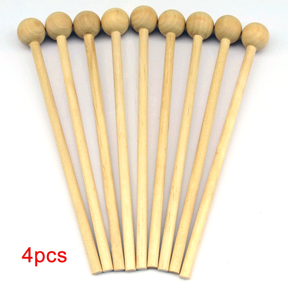 4 Uds palillos chinos de juguete de mango de madera de mazo palillos de instrumentos musicales DIY