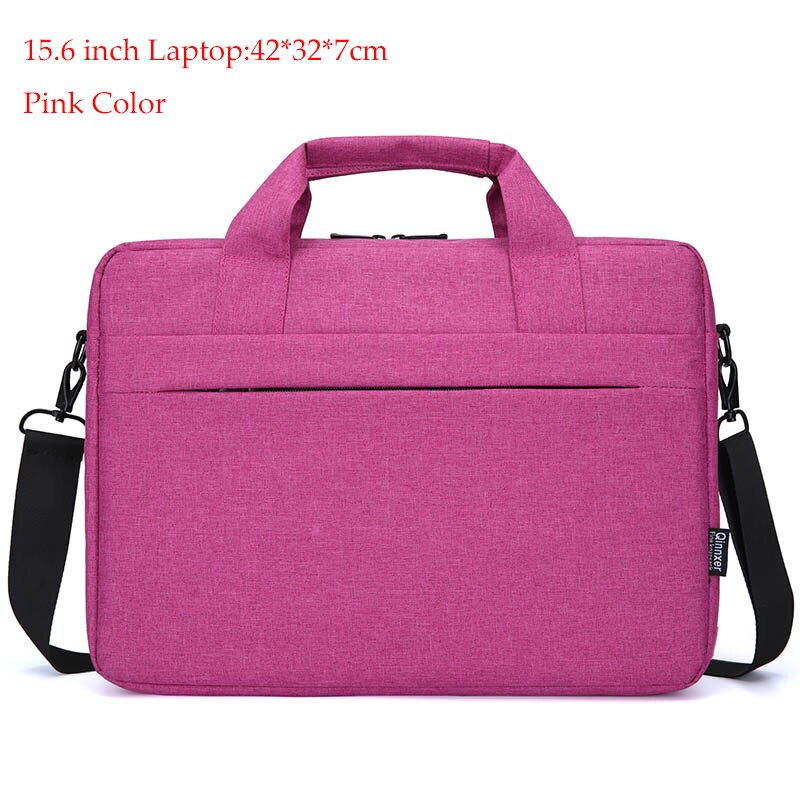 Briefcase 14 15.6 inch Laptop Handbag Men Office Bag Messenger Large Tote Women's Computer Work Bag Handbag: 15.6 inch Pink