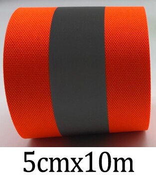 50mm szerokość fluorescencyjna/fluorescencyjna pomarańczowa żółta taśma ostrzegawcza na odzież ochronna robić szycia: 50mmx10m  czerwony