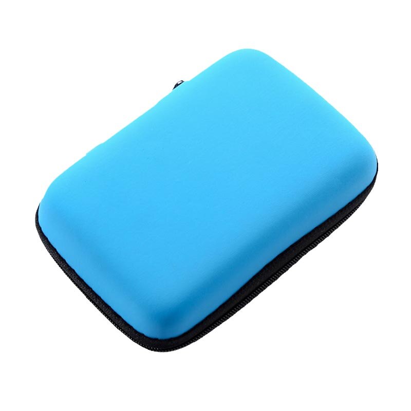 2.5 &quot;Hdd Tas Externe Usb Harde Schijf Schijf Carry Mini Usb Kabel Case Cover Pouch Oortelefoon Tas Voor Pc laptop Hard Disk Case: Blauw