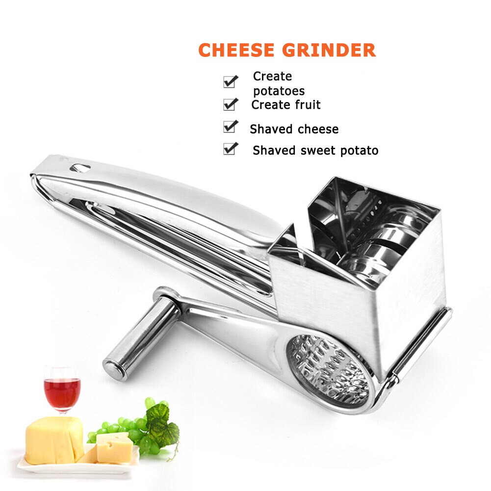 Practical Chocolates Shredder Stainless Steel Drum Hand-Cranked Cheese Grater Rotary Ginger Chocolate Cutter Planer