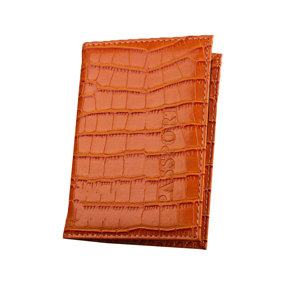 Alligator Pattern Leather Passport Cover And Travel Document Holder Passport Cover Case for Men Women Credit Card Holder Wallet: Yellow