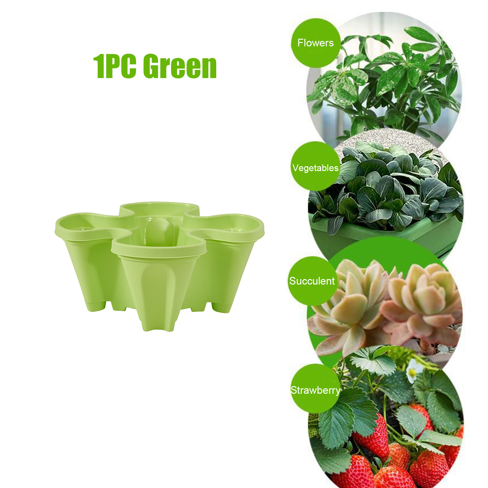 1/2/3/4/5pcs Plastic Stackable Vertical Flower Plant Pot Seedling Holder Garden Planter Decor Planting Pots Can Be Stacked Pots: 1pc Green Pot