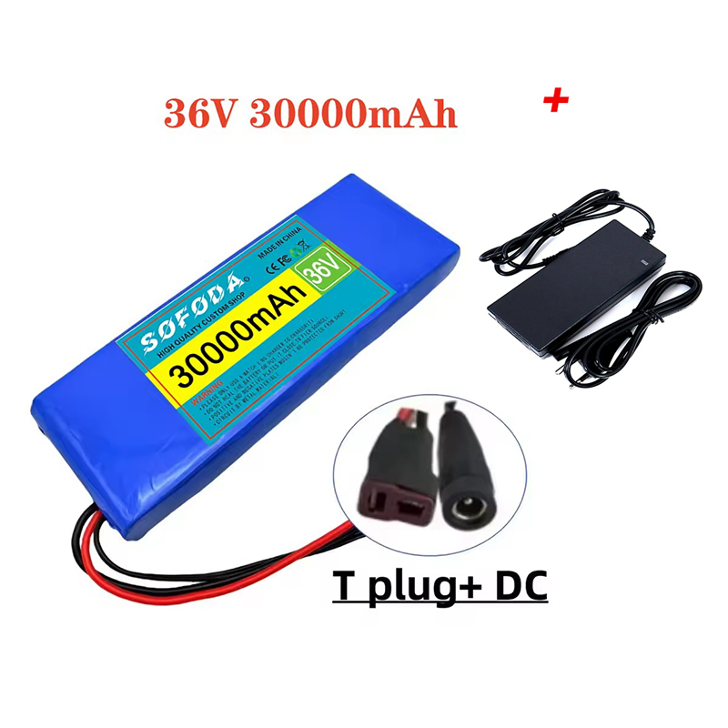 36V battery 100% genuine 36V 30000mAh 10S1P 18650 lithium-ion rechargeable battery pack 20A with BMS scooter and bicycle: Orange