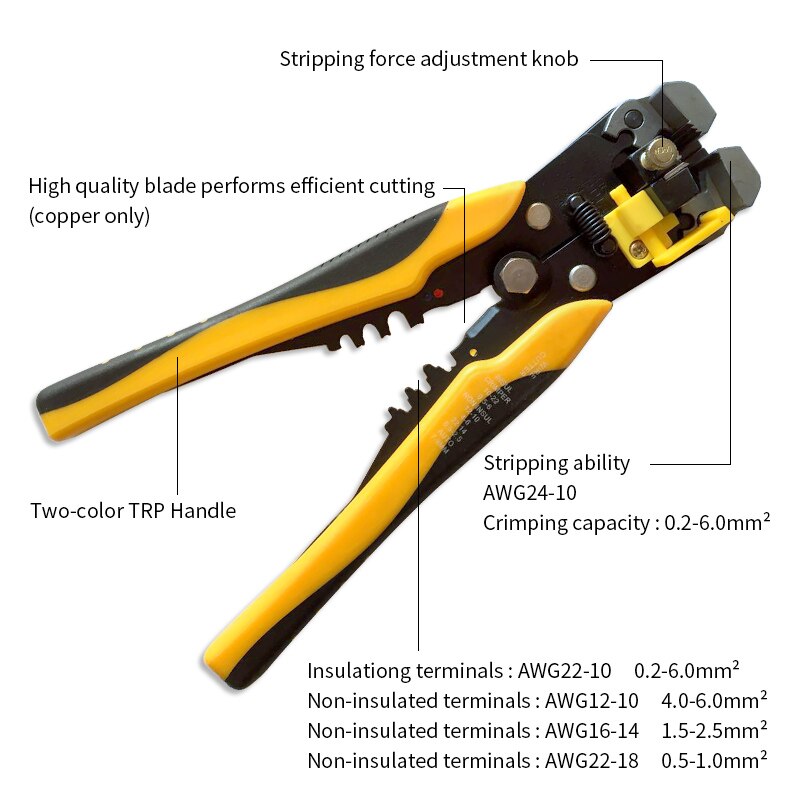 Automatic Cable Wire Stripper Cutter Crimper 3 in 1 multitool Terminal Crimping Stripping Plier Tools Cable Wire Stripper