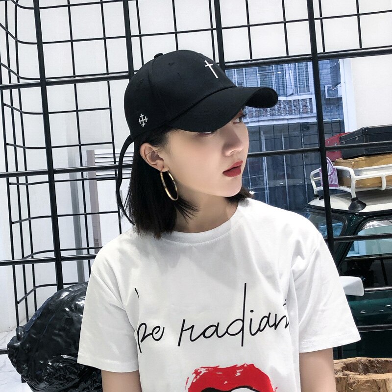 Naiset miehet risti vyö kirjonta baseball lippalakki kiinteä kirjain hattu unisex säädettävä persoonallisuus hip hop snapback lippalakit  cp0319